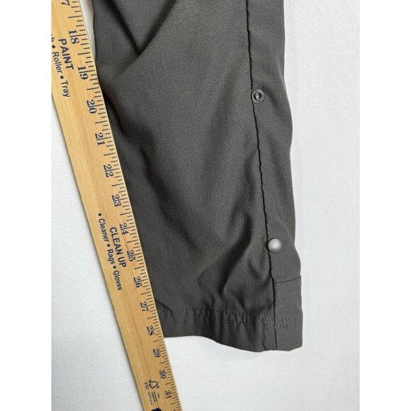 Prana Alana Pants Womens 0 Dark Gray Roll Up Snap Hem Straight Leg Quick Dry - Picture 9 of 12